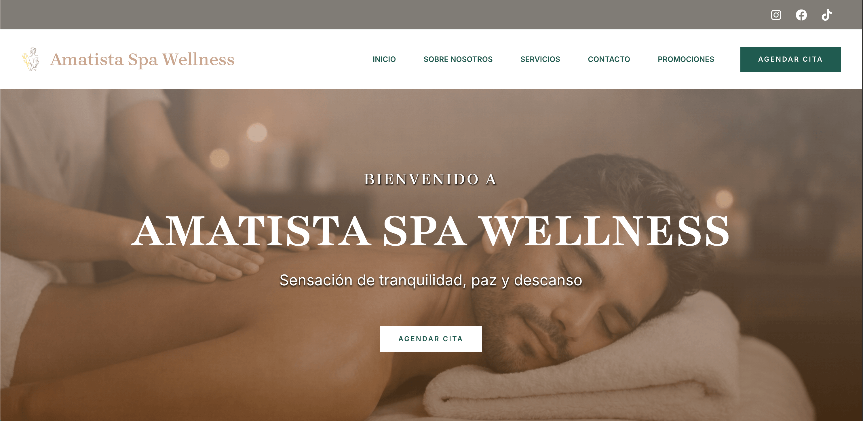 Amatista Spa — Sitio elegante para convertir visitas en reservas y consultas